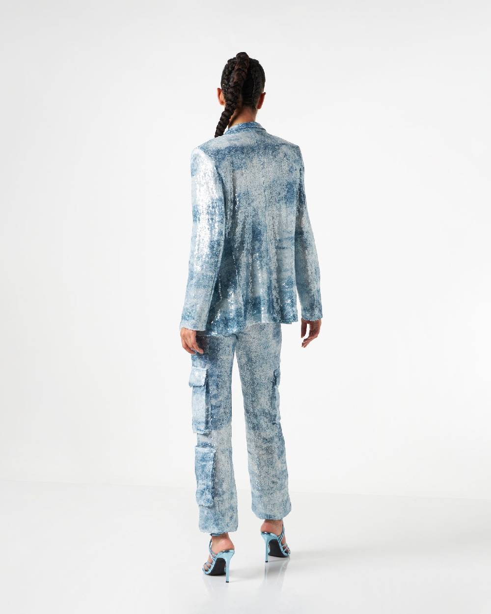 Le Twins Como Paillettes Jeans Celeste Saldi Di Fabbrica