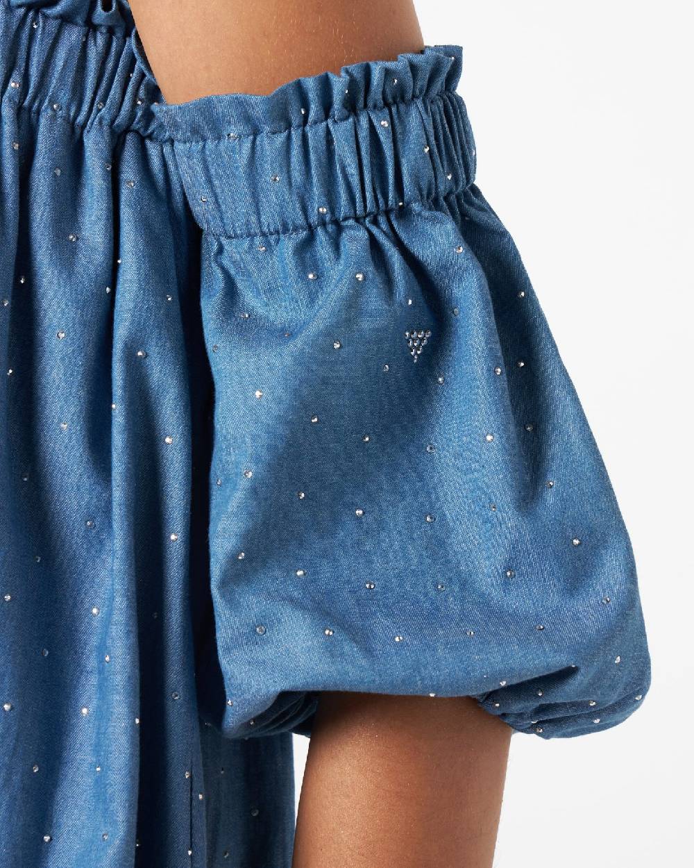 Le Twins Deva chambray Strass Celeste In Saldo