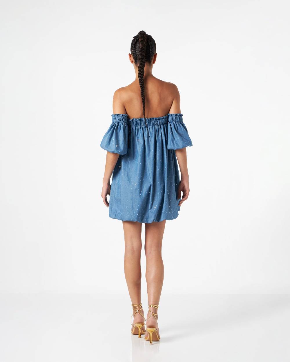 Le Twins Deva chambray Strass Celeste In Saldo
