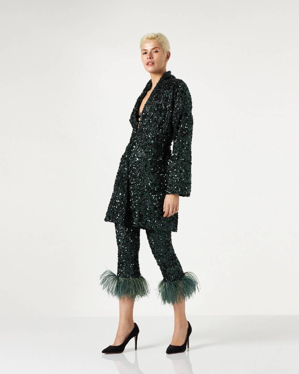 Le Twins Emma Paillettes Lurex Verde Italia