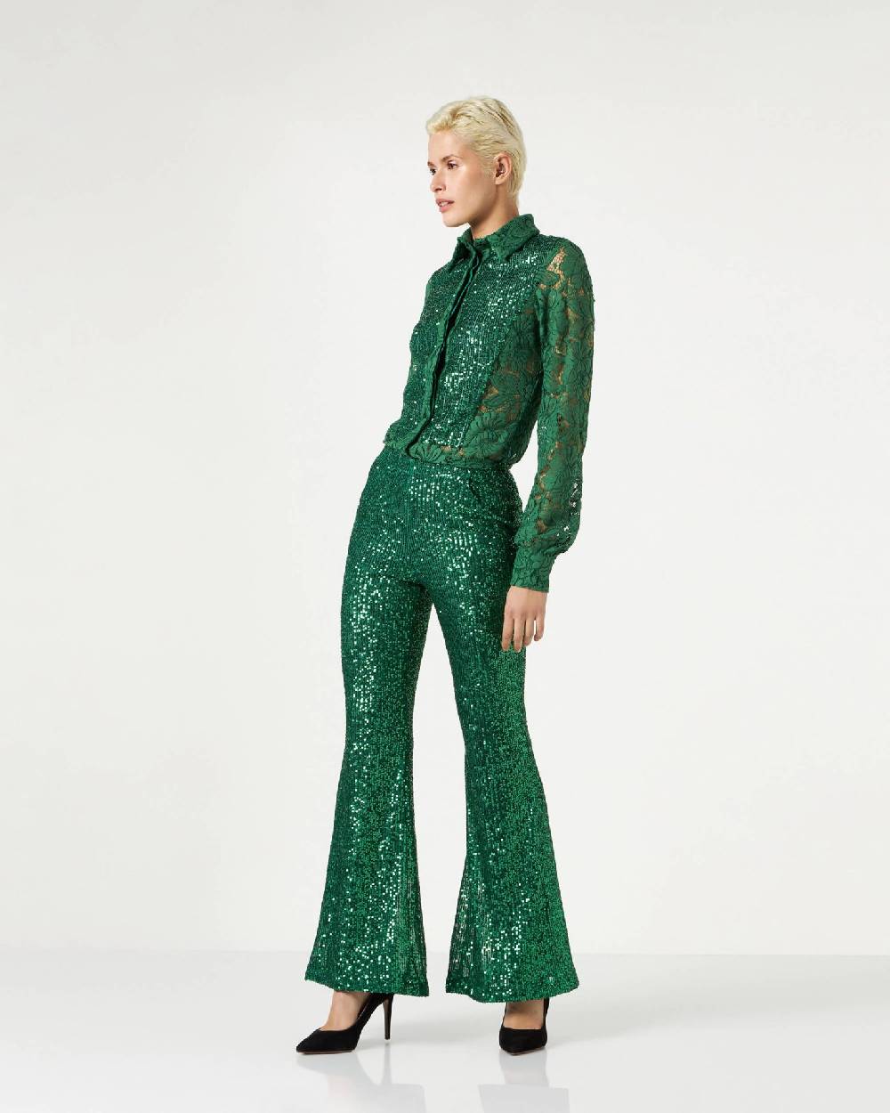 Le Twins Moni Paillettes Verde Spedizione Gratuita