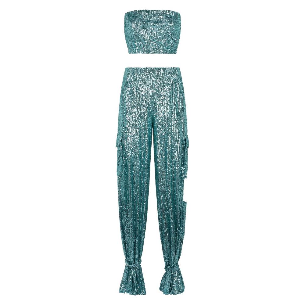 Le Twins Pamela Paillettes Turchese Moda