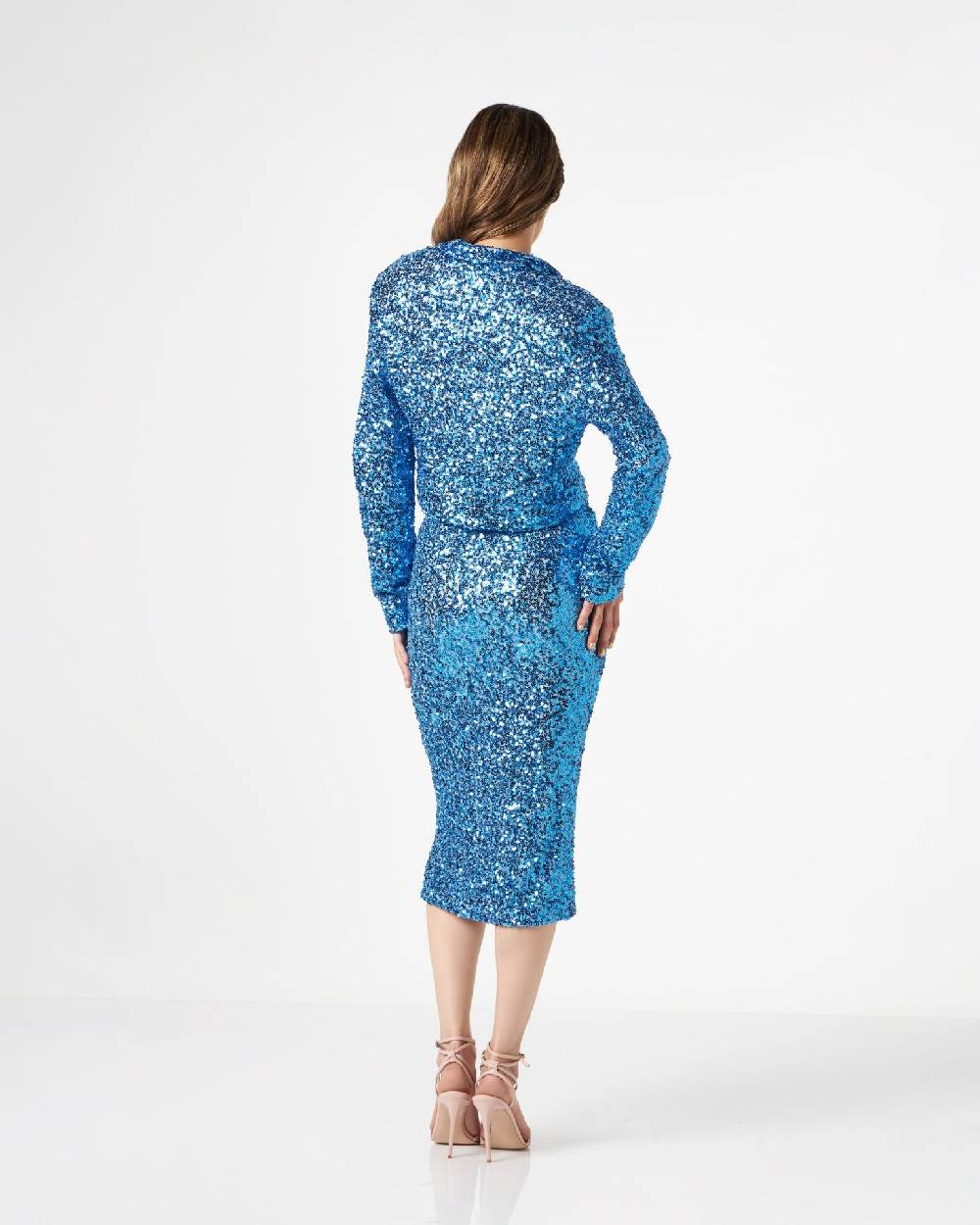 Le Twins Mara Paillettes Celeste Vendita Calda