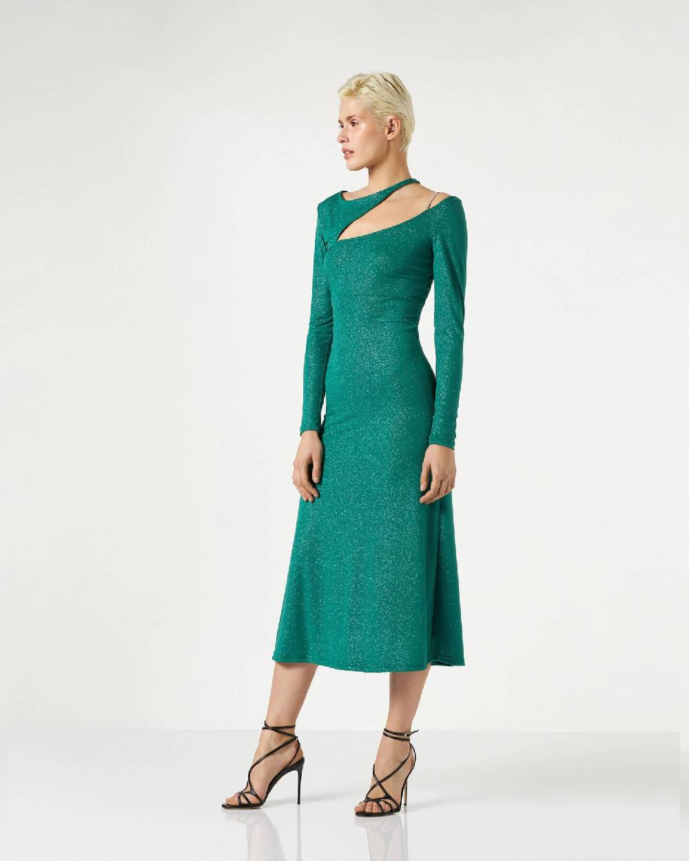 Le Twins Catia Jersey Lurex Verde Negozio