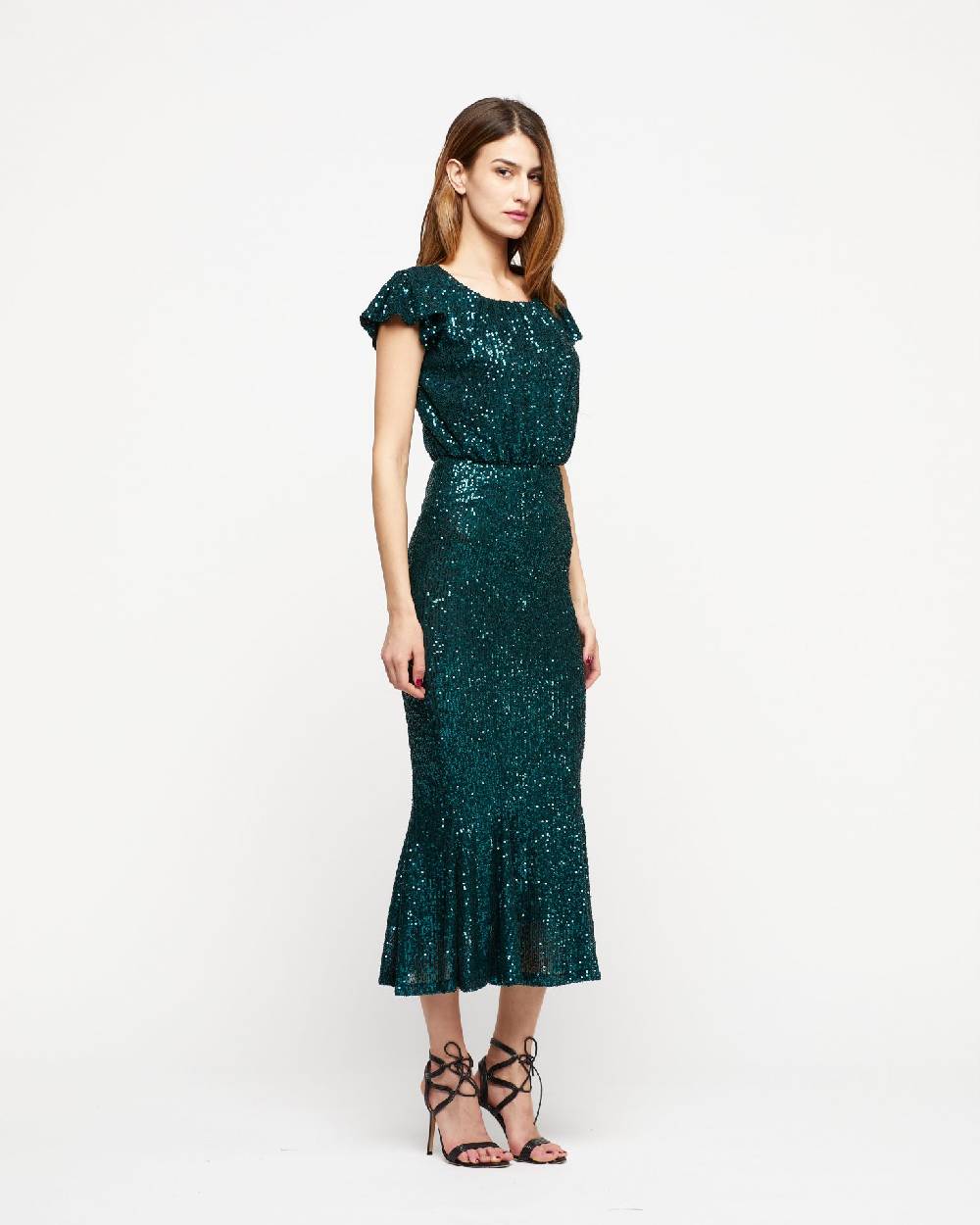 Le Twins Abito Sabrina – Paillettes Verde Fino Al -60%
