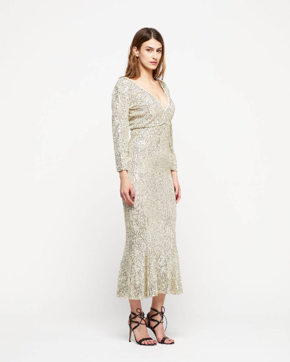 Le Twins Abito Sole – Paillettes Argento Shopping Online