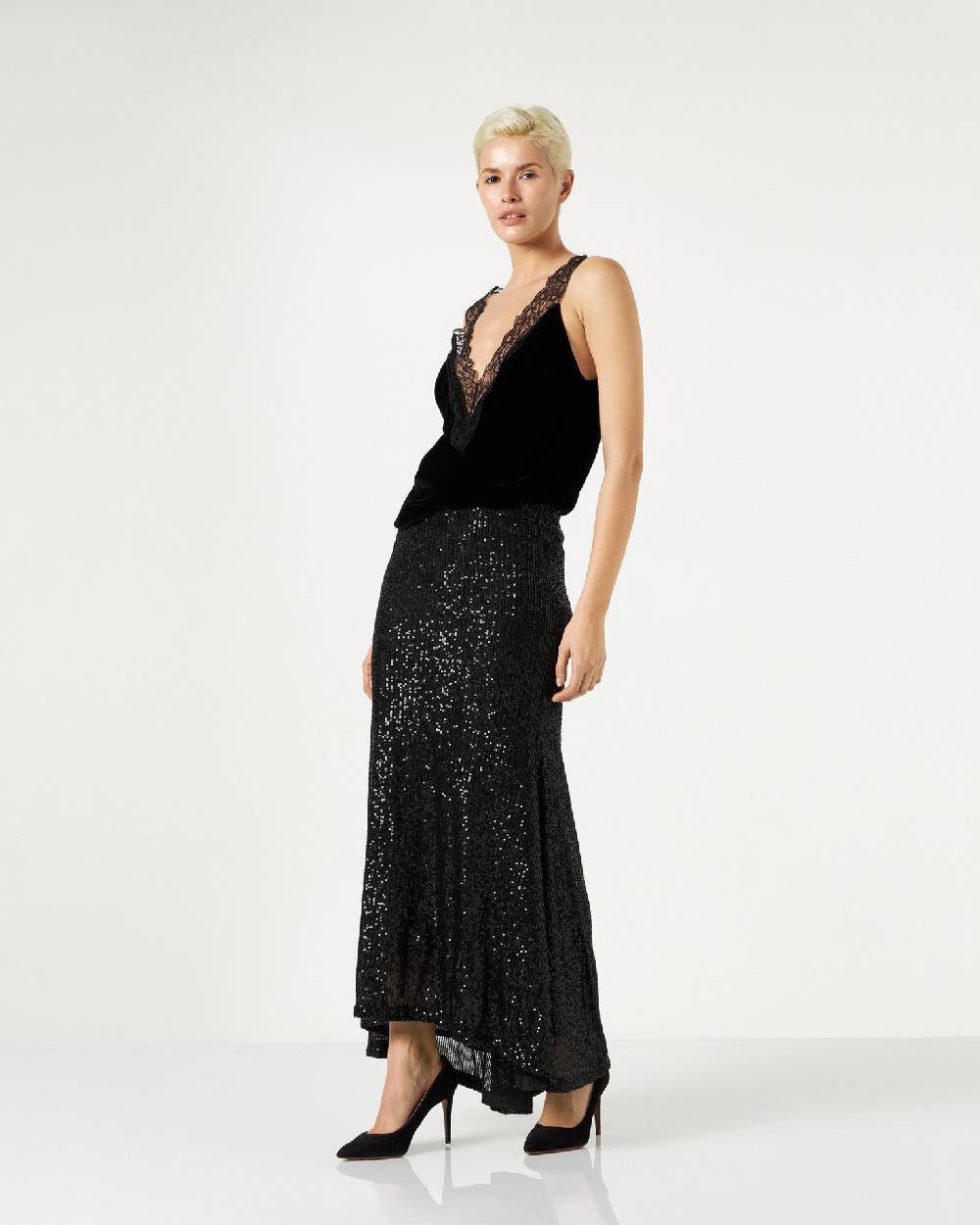 Le Twins Mariacristina Paillettes Nero Outlet