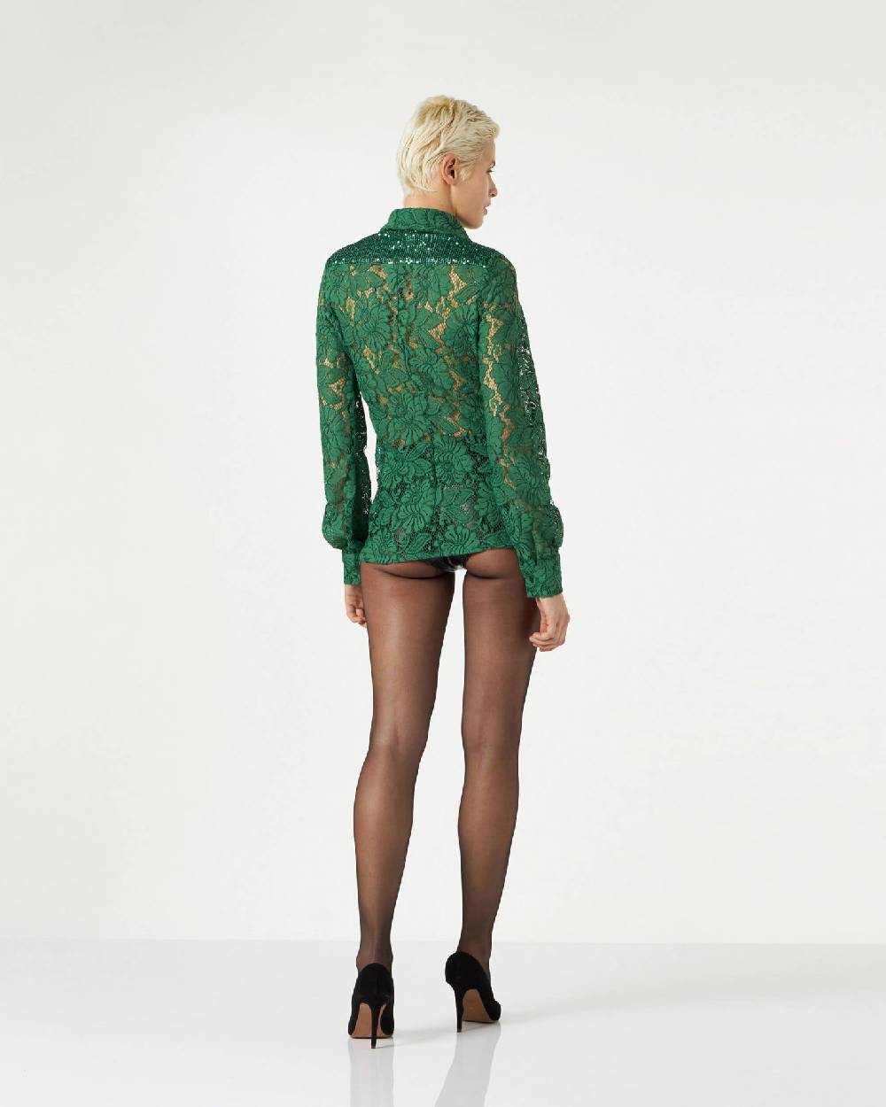 Le Twins Marsala Pizzo e Paillettes Verde Sostegno trimestrale