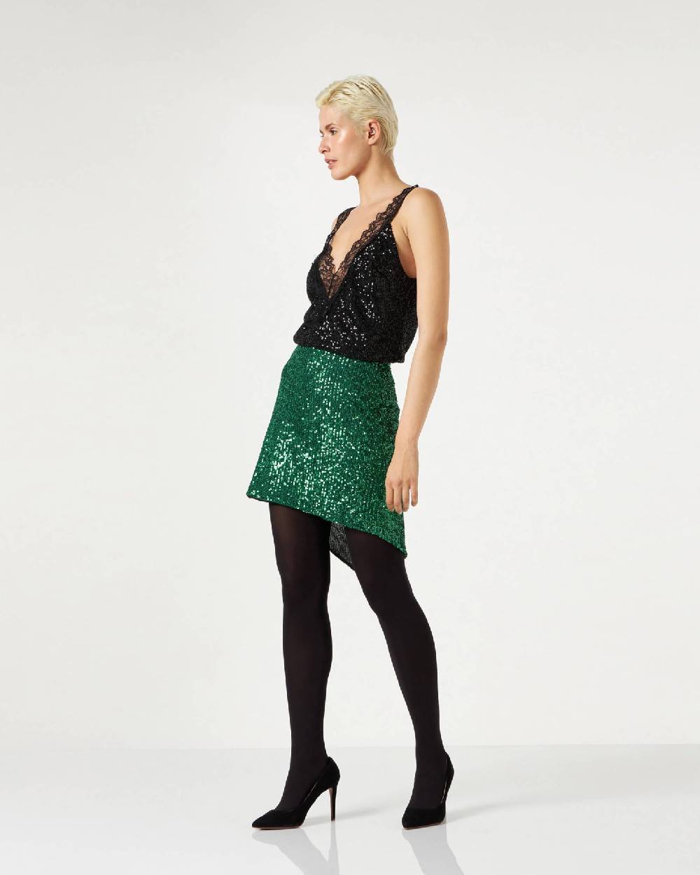 Le Twins Asti Paillettes Verde Negozi Online