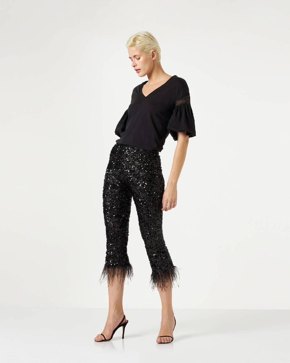 Le Twins Savy Paillettes Lurex Nero Consegna Veloce