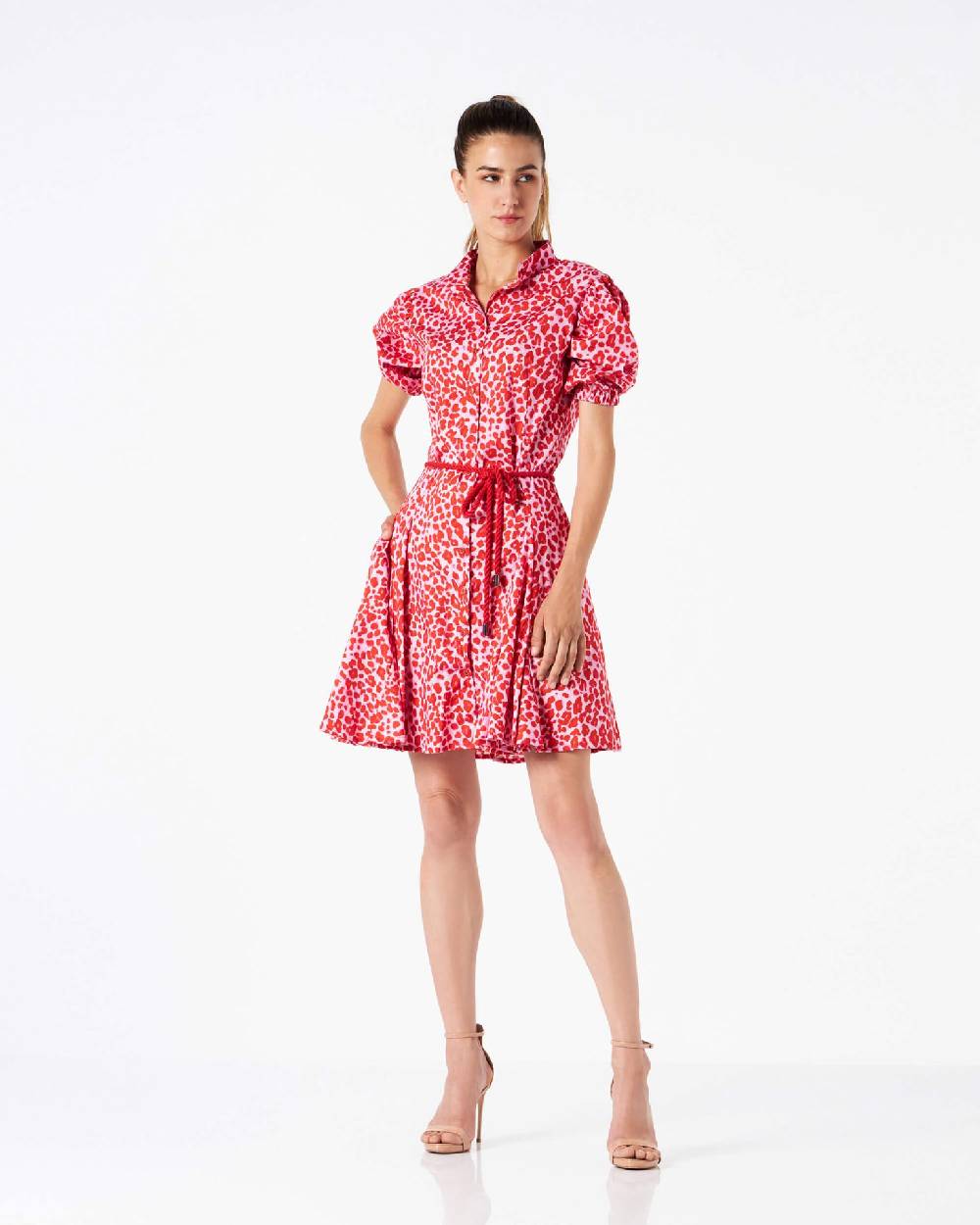Le Twins Sofy Animalier Rosso con Cintura In Linea