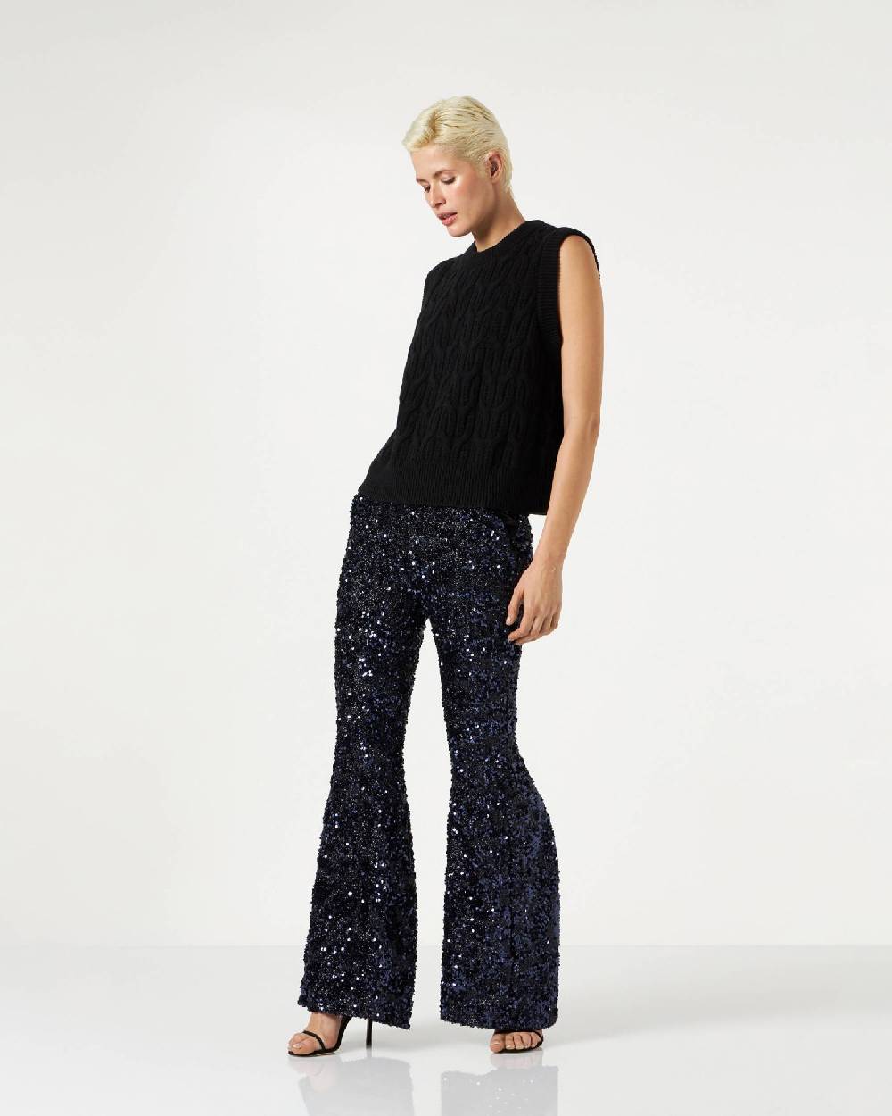 Le Twins Moni Paillettes Lurex Blu Spedizione Gratuita