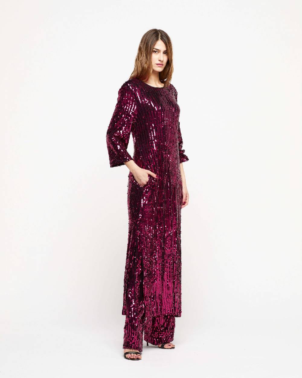 Le Twins Abito Michela – Paillettes Fuscia Saldi