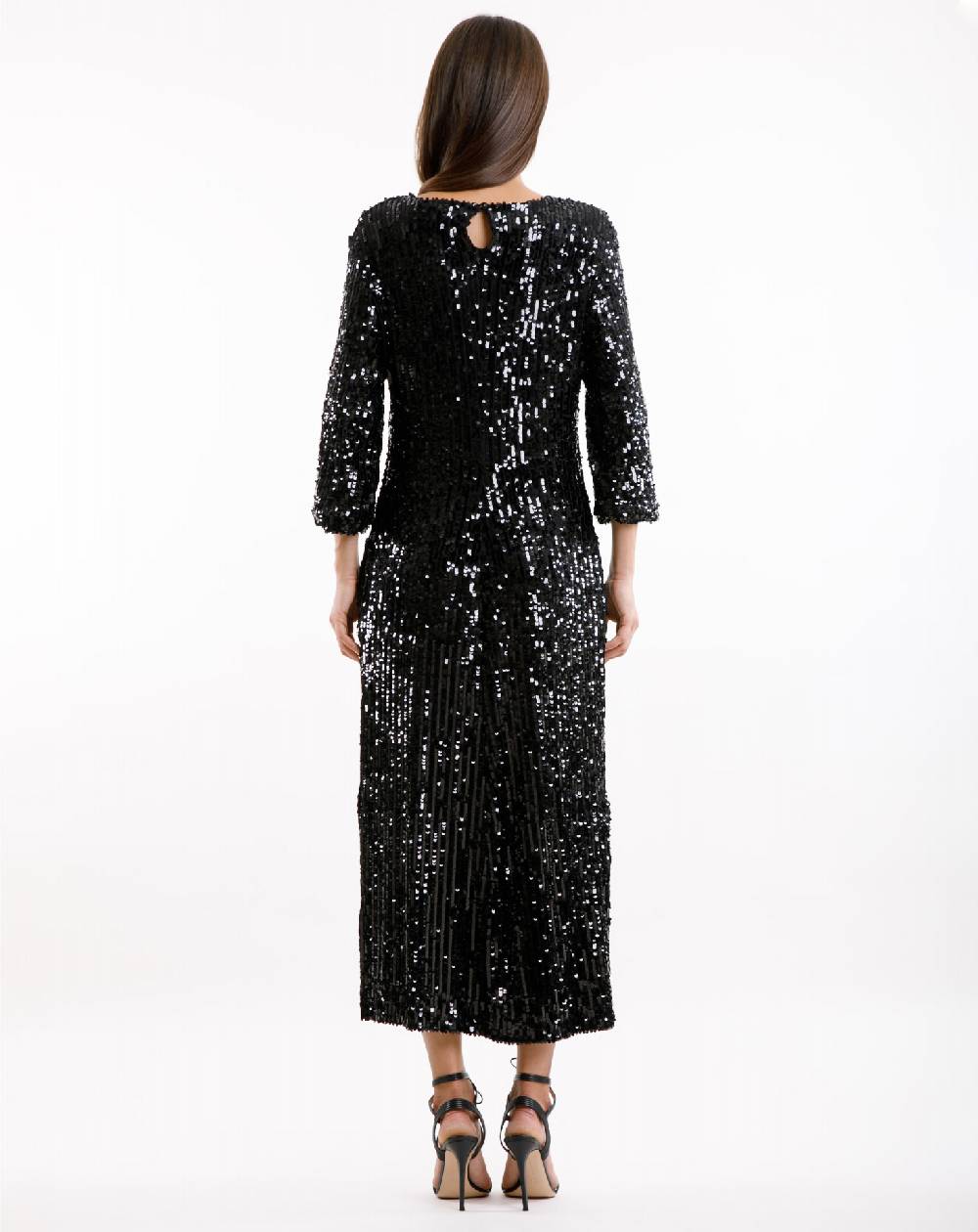 Le Twins Abito Michela – Paillettes Nero Offerte