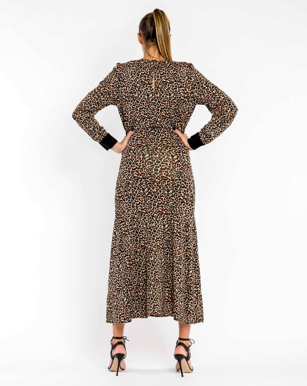 Le Twins Abito Rosio Animalier Arancio Saldi Di Fabbrica