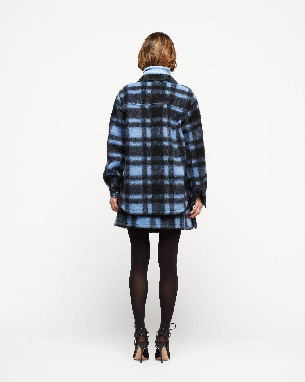 Le Twins Camicia Daniela – Quadri Celeste e Nero Online