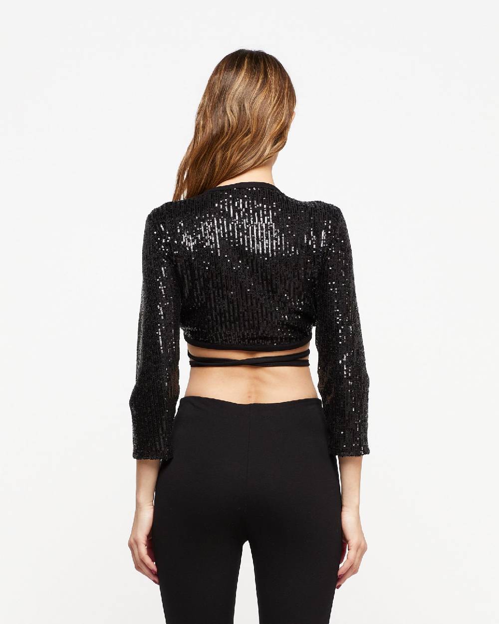 Le Twins Copri Spalla Lena – Paillettes Nero Offerte