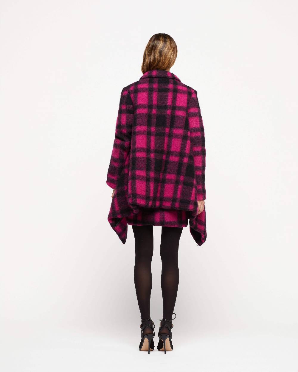 Le Twins Mantella Trieste – Quadri Fucsia e nero Vendite Flash
