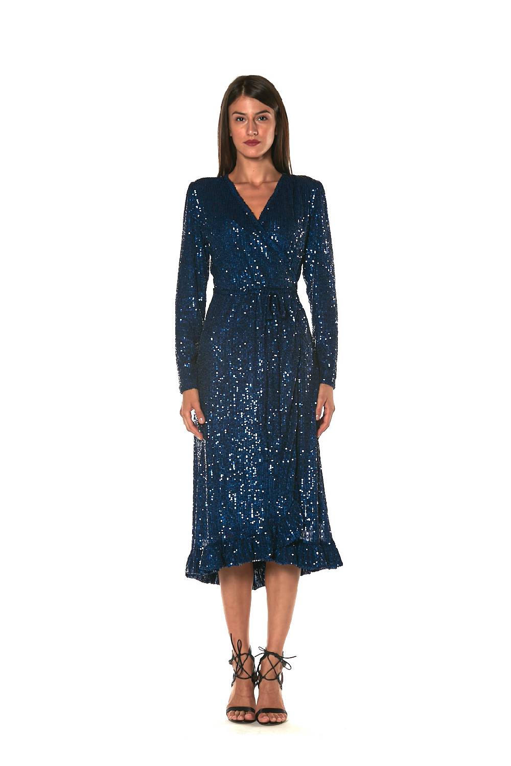 Le Twins Abito Barbara – Paillettes Blu Presa