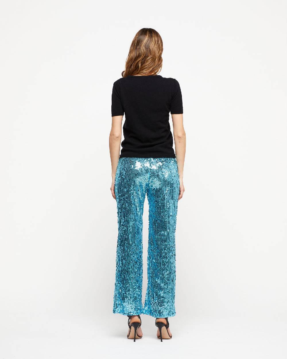 Le Twins Pantalone Raffy – Paillettes Celeste Sconto