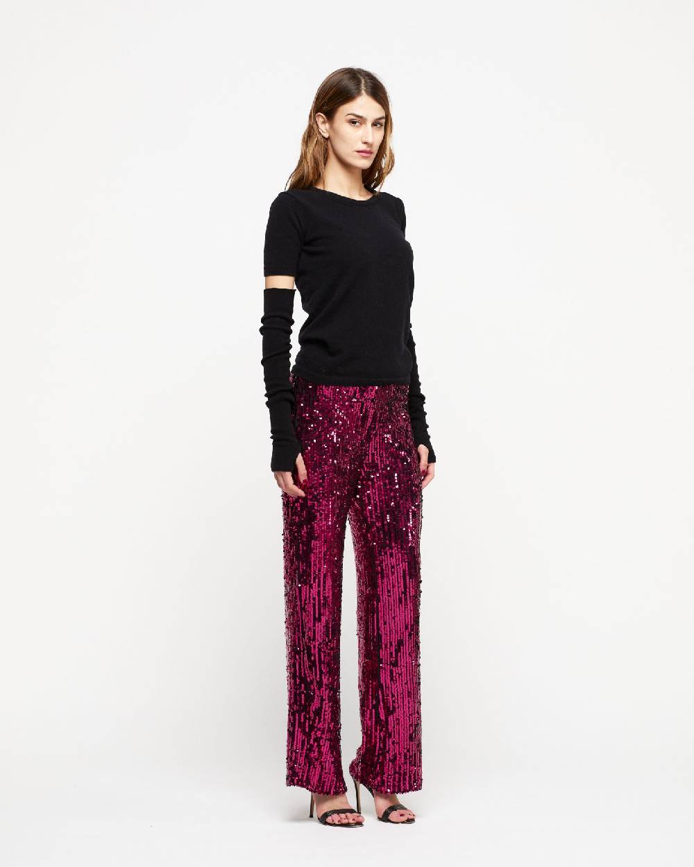 Le Twins Pantalone Raffy- Paillettes Fucsia Economico