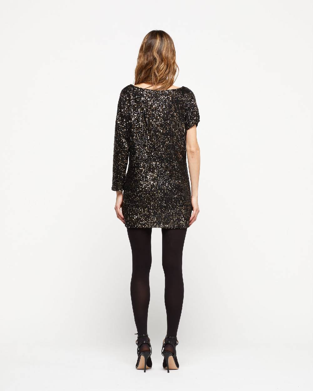 Le Twins Abito Ezia – Paillettes Nero e Oro Negozi Online