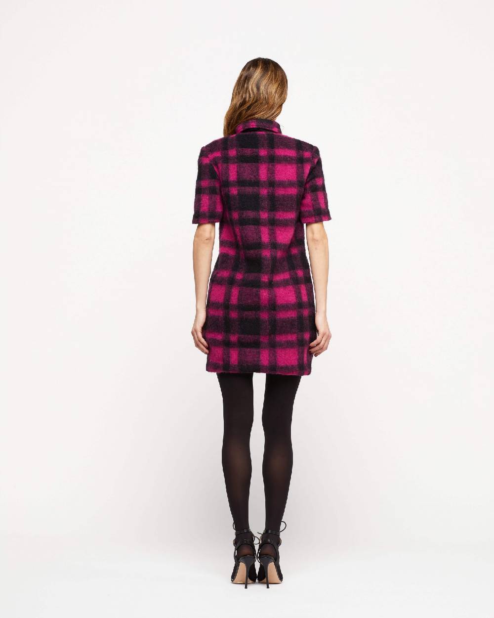 Le Twins Abito Parma – Quadri Fucsia e Nero Shopping Online