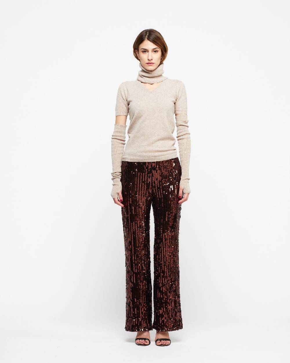 Le Twins Pantalone Raffy – Paillettes Bronzo