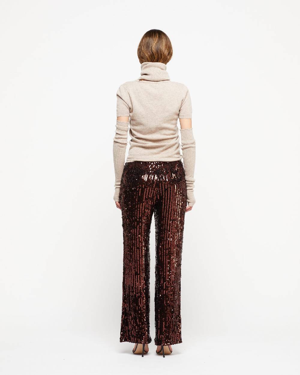 Le Twins Pantalone Raffy – Paillettes Bronzo Saldi