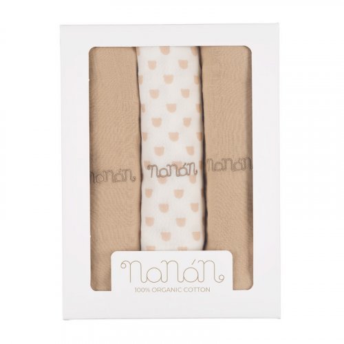 Nanán Set 3 pz mussola beige 80x80 cm Online
