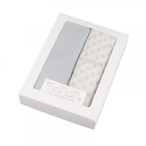 Nanán Set 2 pz mussola azzurro 120x120 cm In Vendita