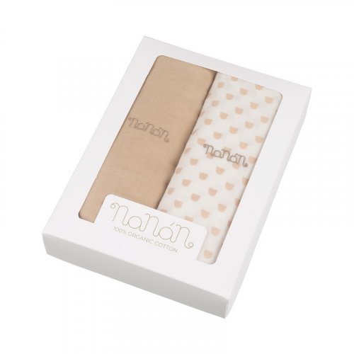 Nanán Set 2 pz mussola beige 120x120 cm Saldi