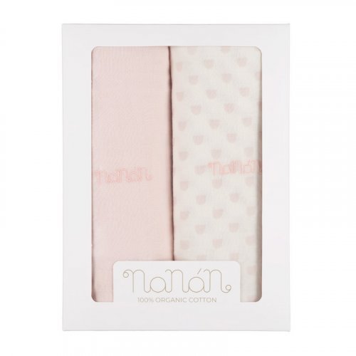 Nanán Set 2 pz mussola rosa 120x120 cm Offerte
