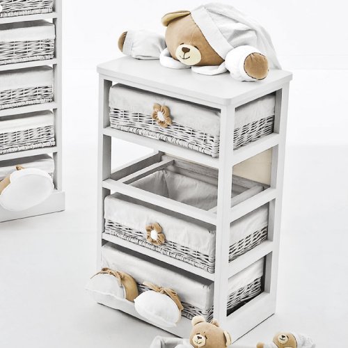 Nanán Mobile 4 cassetti Tato bianco Qualità Garantita
