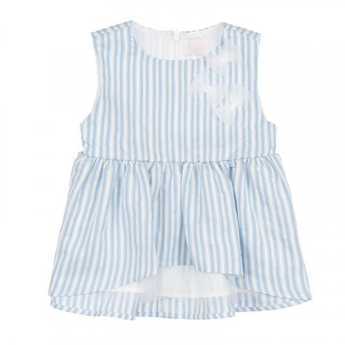 Nanán Blusa smanicata a righe azzurra