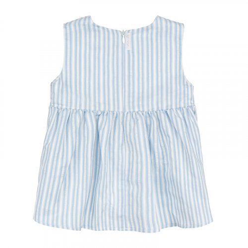 Nanán Blusa smanicata a righe azzurra Nuova