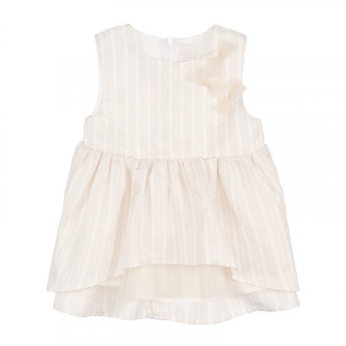 Nanán Blusa smanicata a righe panna