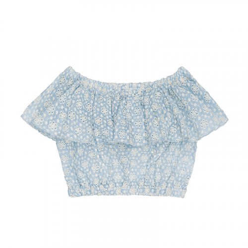 Nanán Blusa in stangallo azzurra