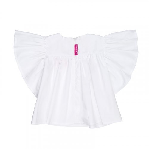 Nanán Blusa in popeline bianca Qualità