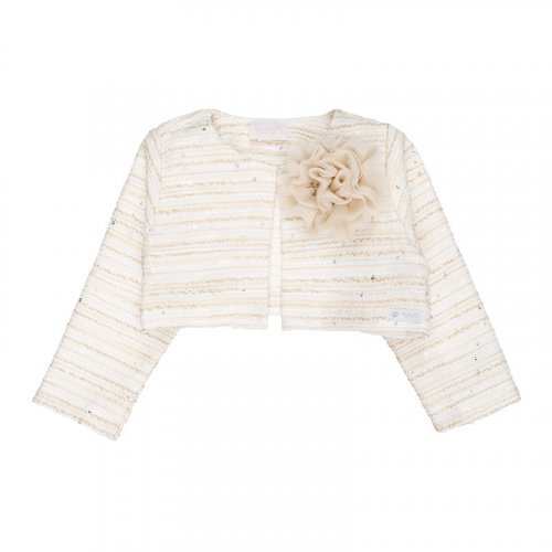 Nanán Cardigan beige con rosa