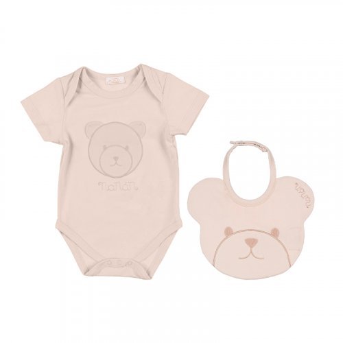 Nanán Confezione regalo beige con body + bavaglino Vendita Economica