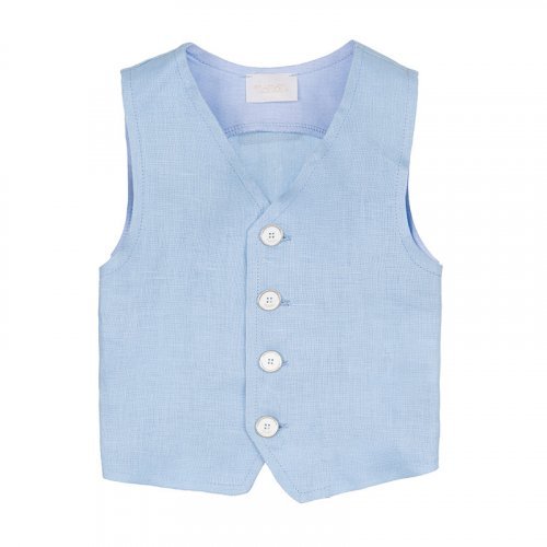 Nanán Gilet in lino azzurro Promozione Limitata