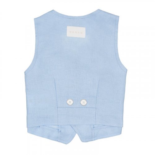 Nanán Gilet in lino azzurro Promozione Limitata
