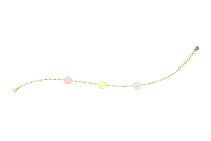 Nanán Bracciale Fiori Colorati Argento Vendita Calda