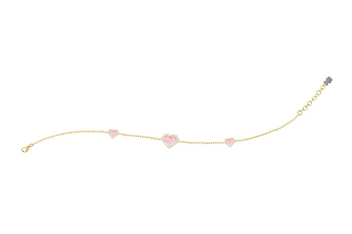 Nanán Bracciale Cuori Rosa Argento Saldi Di Fabbrica