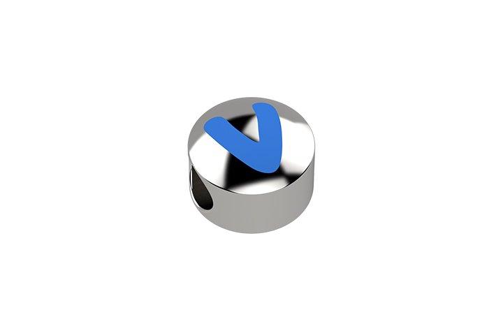 Nanán Cursore lettera azzurra V - Ag 925 Sconto di tempo limitato