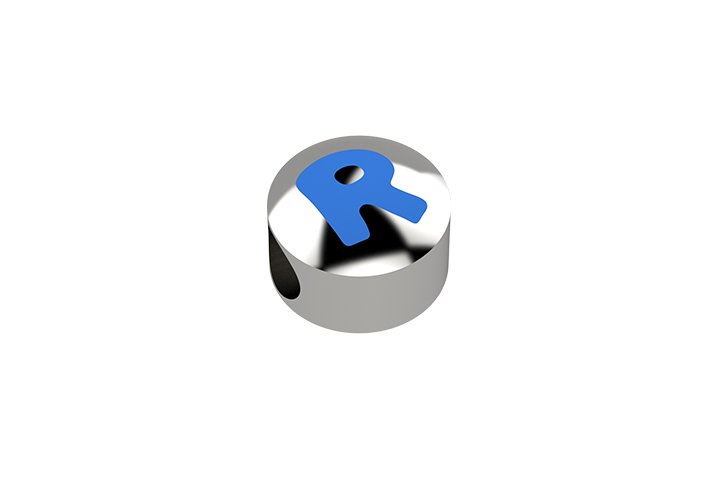 Nanán Cursore lettera azzurra R - Ag 925 Comprare a buon mercato