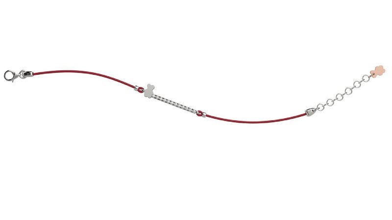 Nanán Bracciale Argento 925 - Col Rosso Smaltimento dello stoccaggio