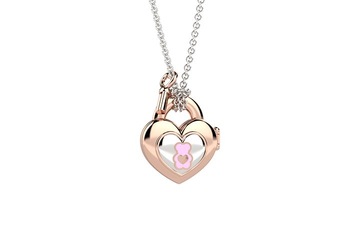 Nanán Pendente "Portami con te" cuore rosa Nuovo