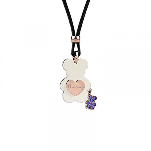 Nanán Pendente Orso con Cordino- Blu Promozione